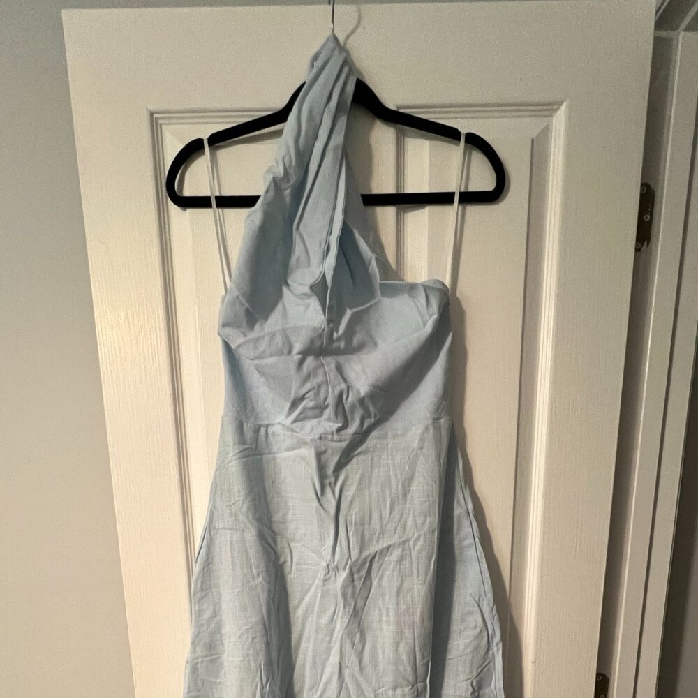 Blue Halterneck Maxi Dress